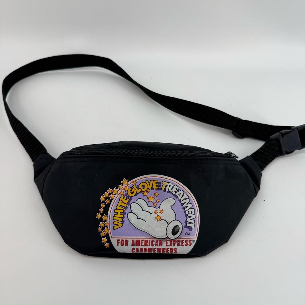 Vintage Disney Fanny Pack Bag Waist Pack American Express Black Zipper Pocket
